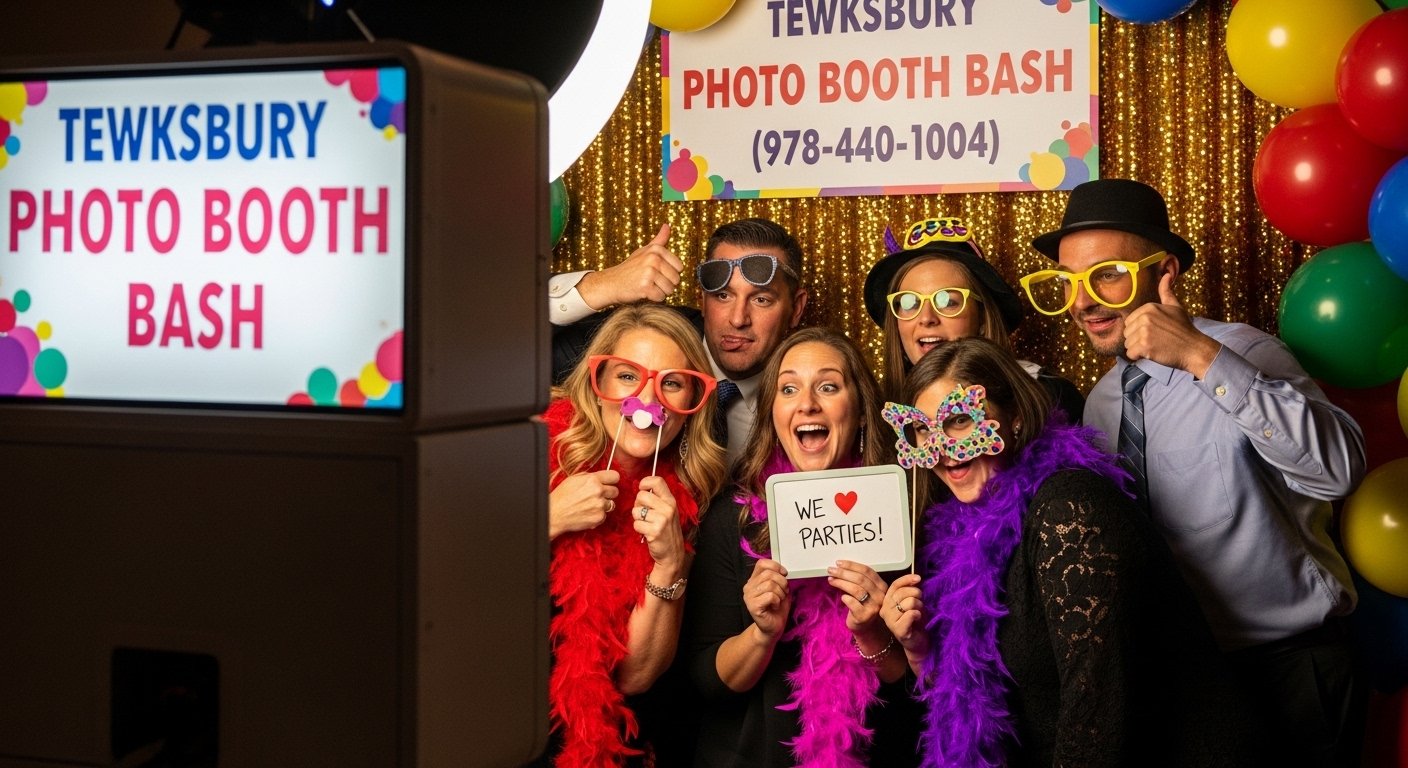 Photo booth event setup in Medford