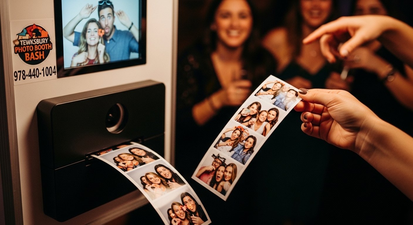 Photo booth event setup in Lawrence